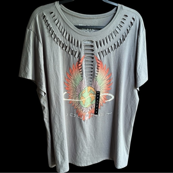 Journey Relaxed Fit Cotton Yoke Slash Tee - NWT - Picture 4 of 5